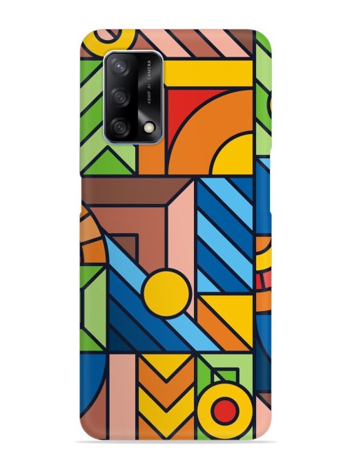 Colorful Geometric Snap Case for Oppo F19 Zapvi