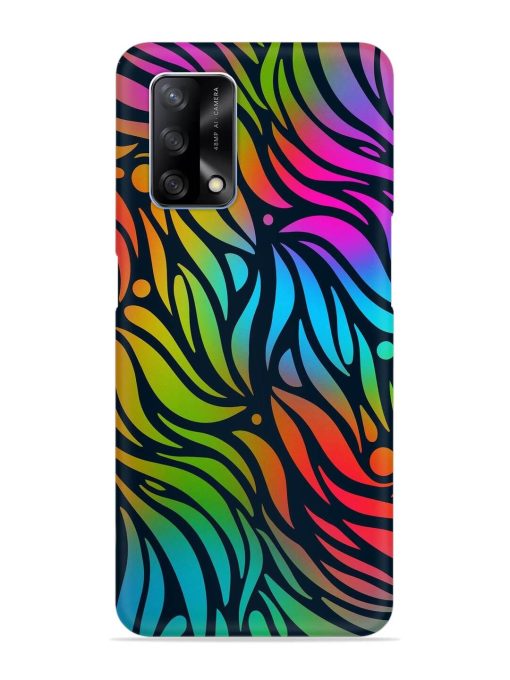 Abstract Leaf Design Snap Case for Oppo F19 Zapvi