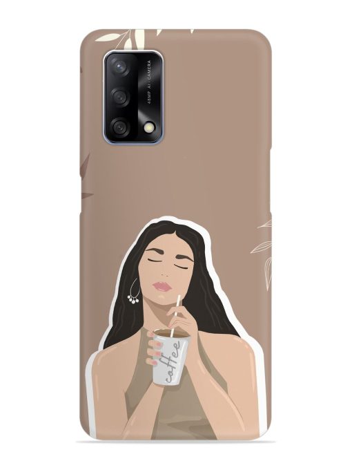 Girl With Coffee Snap Case for Oppo F19 Zapvi