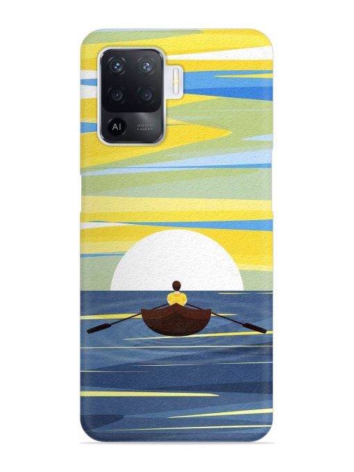 Rowing Person Ferry Paddle Snap Case for Oppo F19 Pro Zapvi