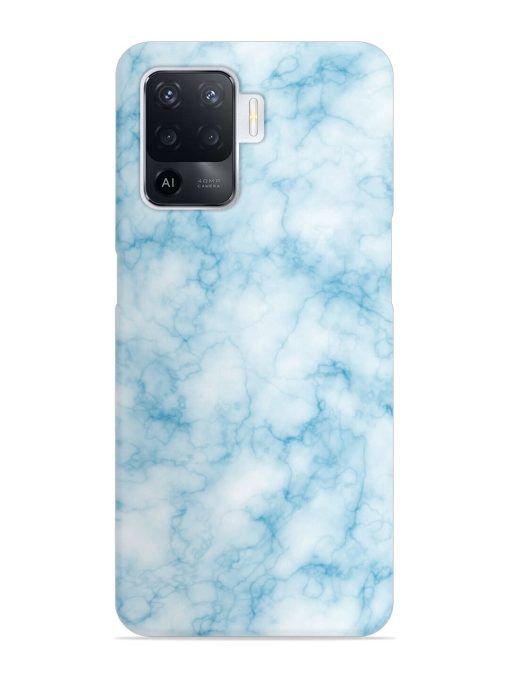 Blue White Natural Marble Snap Case for Oppo F19 Pro