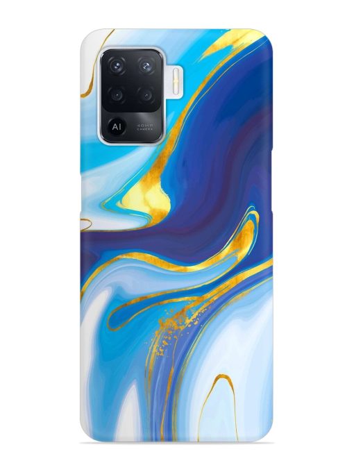 Watercolor Background With Golden Foil Snap Case for Oppo F19 Pro Zapvi