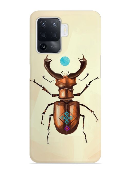 Stag Beetle Vector Snap Case for Oppo F19 Pro Zapvi