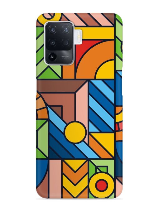 Colorful Geometric Snap Case for Oppo F19 Pro Zapvi