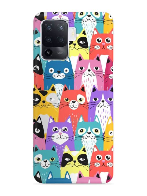 Funny Cartoon Cats Snap Case for Oppo F19 Pro Zapvi