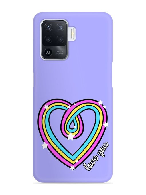 Colorful Rainbow Heart Snap Case for Oppo F19 Pro