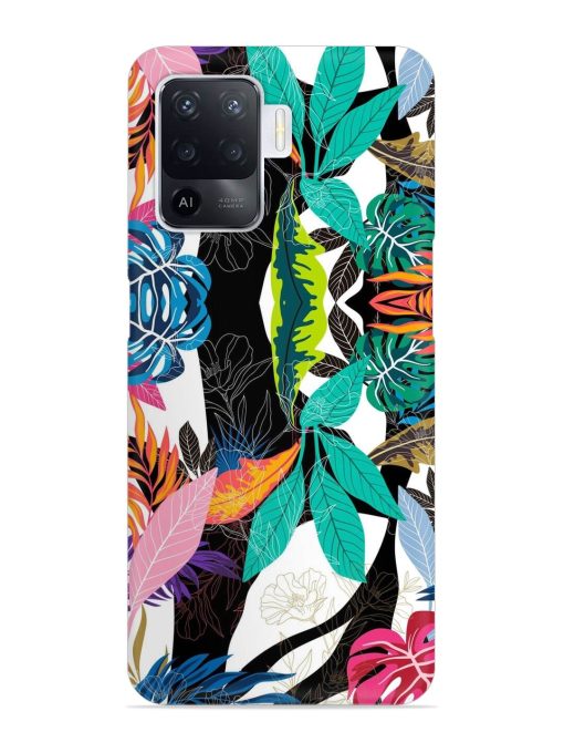 Floral Pattern Bright Snap Case for Oppo F19 Pro