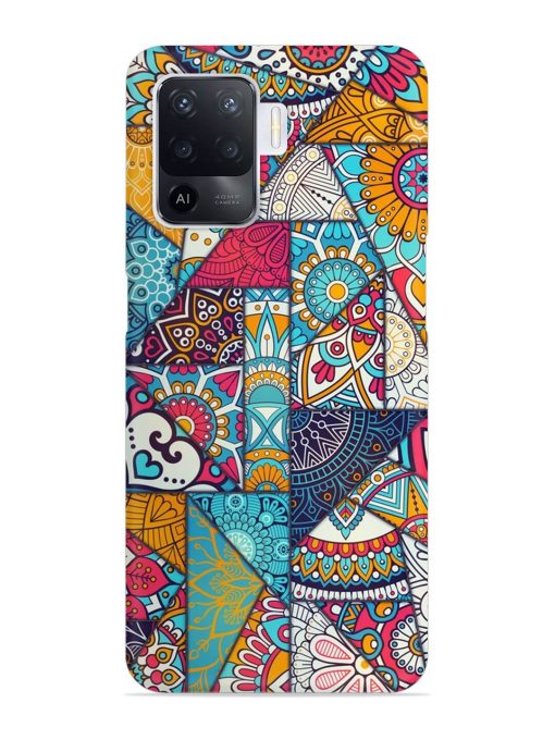 Patchwork Pattern Vintage Snap Case for Oppo F19 Pro