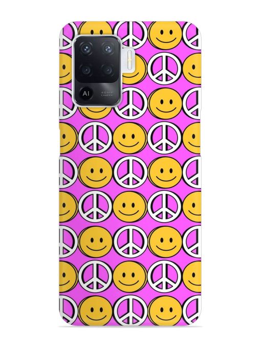 Smiley Face Peace Snap Case for Oppo F19 Pro