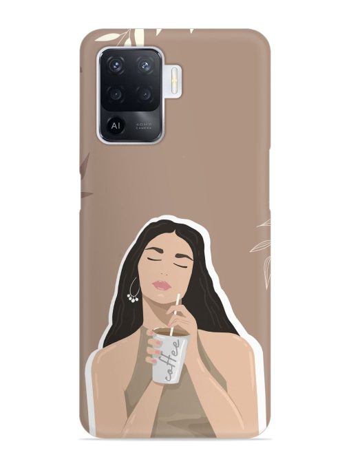 Girl With Coffee Snap Case for Oppo F19 Pro