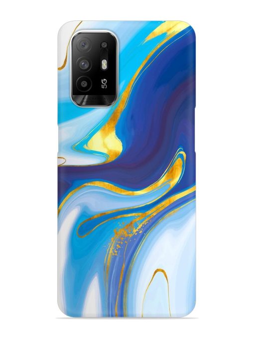 Watercolor Background With Golden Foil Snap Case for Oppo F19 Pro Plus Zapvi