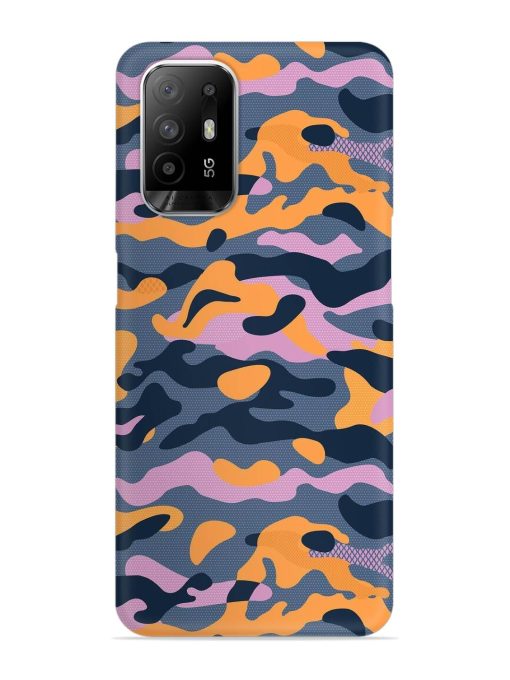 Camouflage Army Military English Orange Art Snap Case for Oppo F19 Pro Plus Zapvi