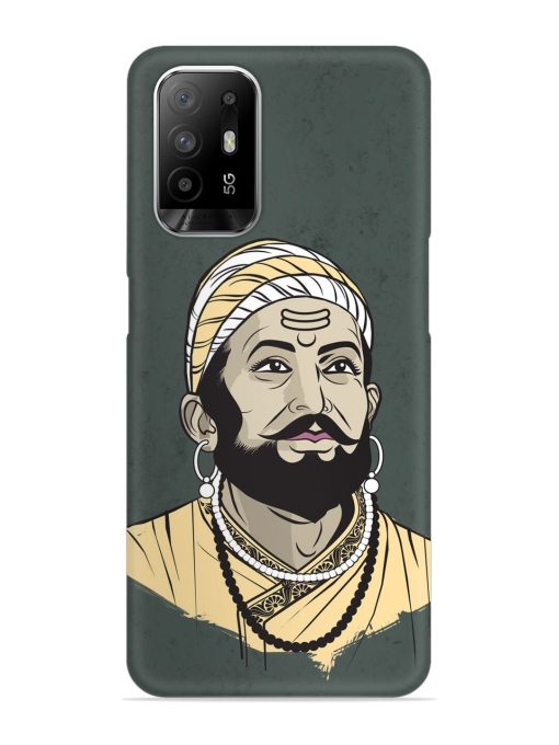 Shivaji Maharaj Vector Art Snap Case for Oppo F19 Pro Plus Zapvi