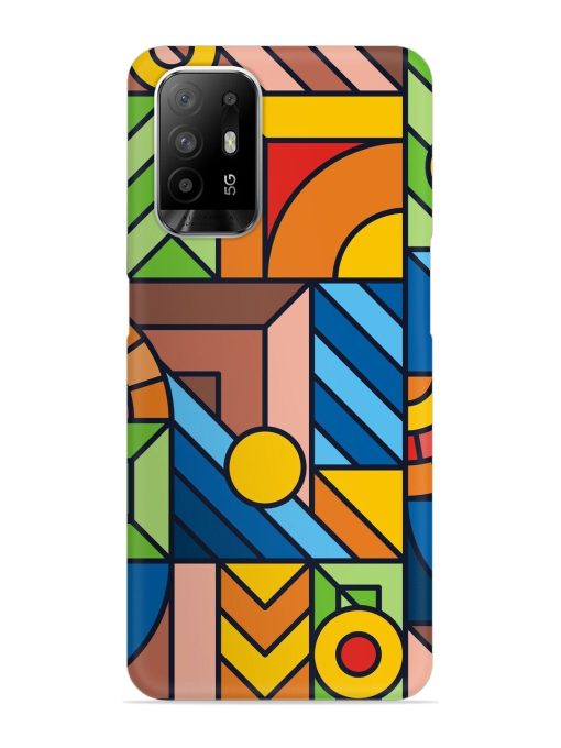 Colorful Geometric Snap Case for Oppo F19 Pro Plus