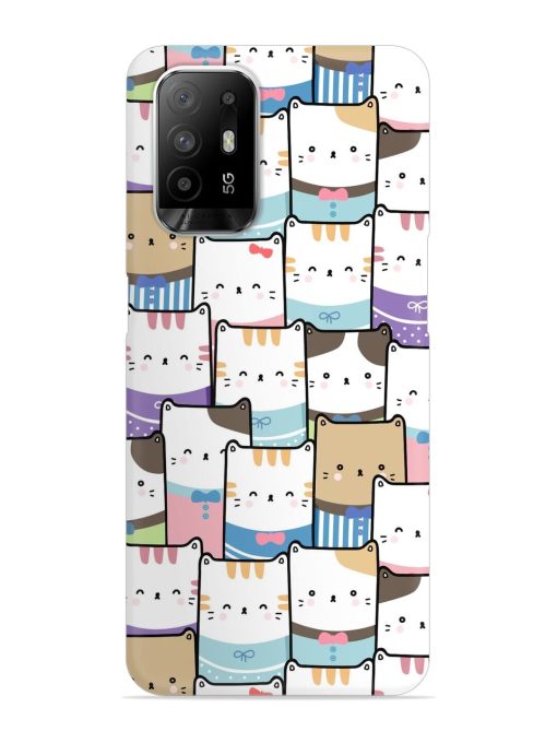 Cute Adorable Cat Snap Case for Oppo F19 Pro Plus