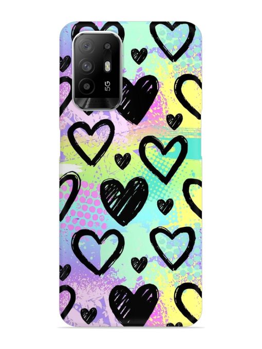 Bright Pattern Hearts Snap Case for Oppo F19 Pro Plus Zapvi