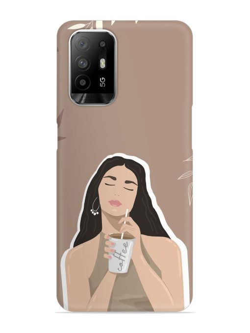 Girl With Coffee Snap Case for Oppo F19 Pro Plus Zapvi