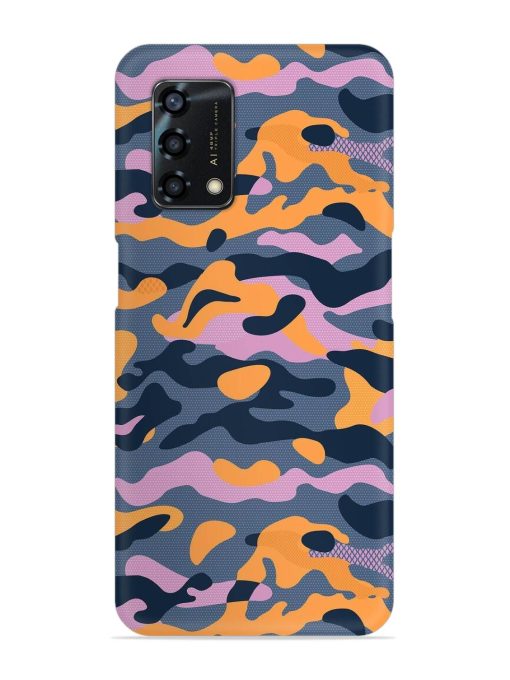 Camouflage Army Military English Orange Art Snap Case for Oppo F19S