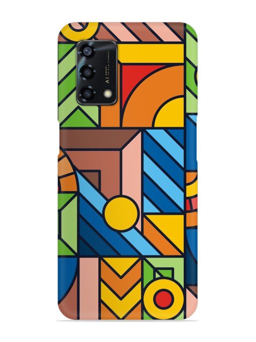 Colorful Geometric Snap Case for Oppo F19S Zapvi