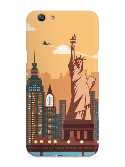 New York Statue Of Liberty Architectural Scenery Snap Case for Oppo F1S Zapvi