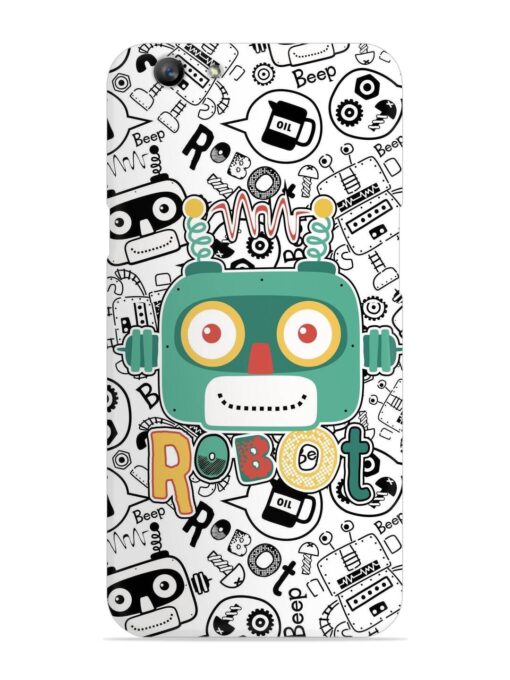 Robot Modern Seamless Pattern Snap Case for Oppo F1S Zapvi