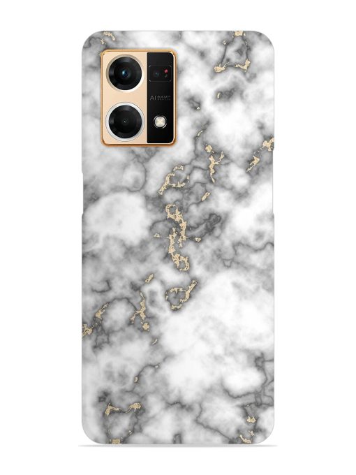 Gray And Gold Marble Snap Case for Oppo F21 Pro (4G) Zapvi