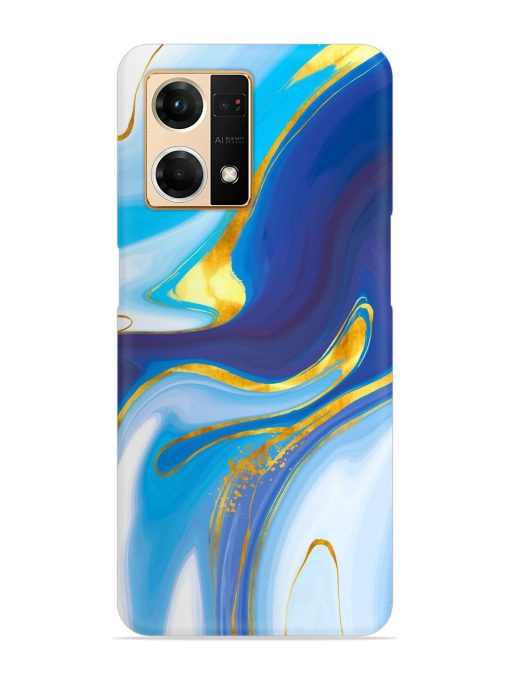 Watercolor Background With Golden Foil Snap Case for Oppo F21 Pro (4G) Zapvi