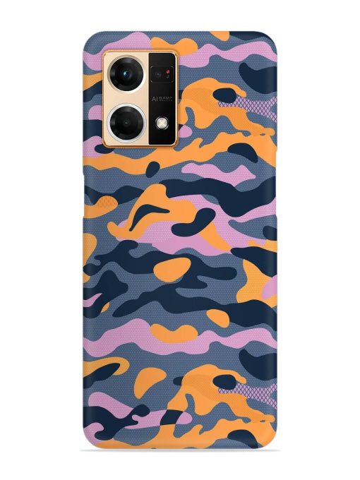 Camouflage Army Military English Orange Art Snap Case for Oppo F21 Pro (4G) Zapvi