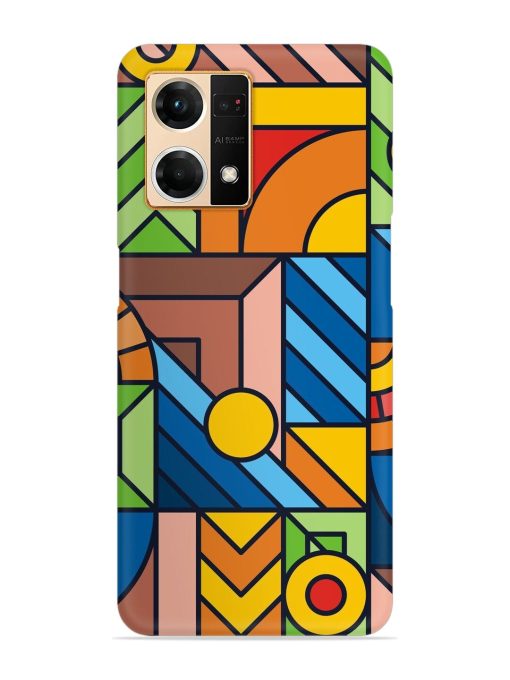 Colorful Geometric Snap Case for Oppo F21 Pro (4G)