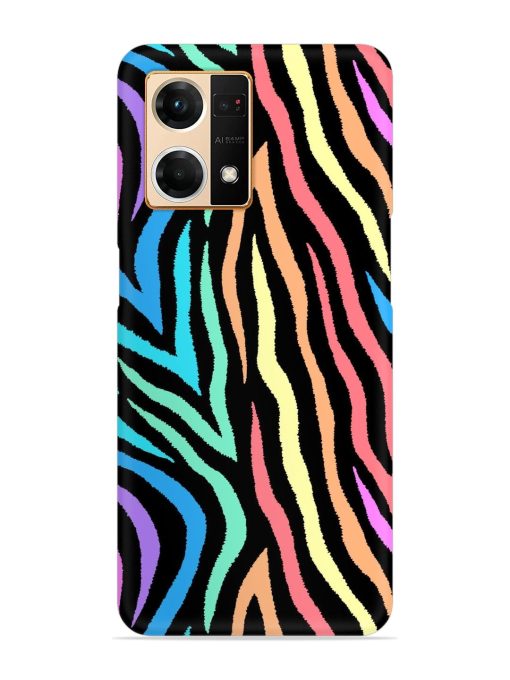 Colorful Abstract Zebra Snap Case for Oppo F21 Pro (4G)