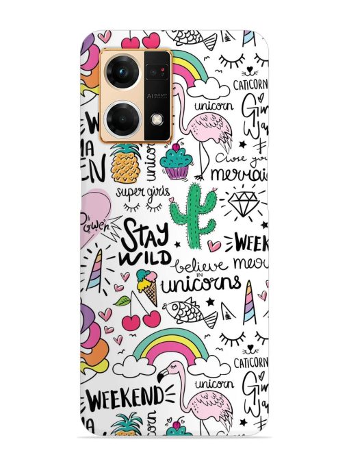 Unicorn Ice Cream Snap Case for Oppo F21 Pro (4G) Zapvi