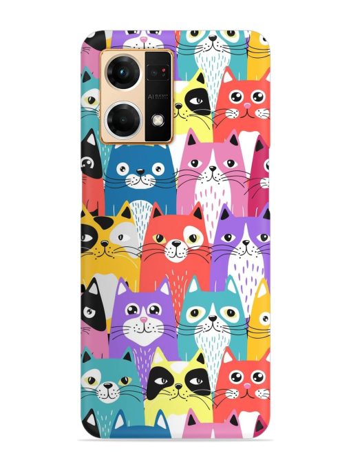 Funny Cartoon Cats Snap Case for Oppo F21 Pro (4G)