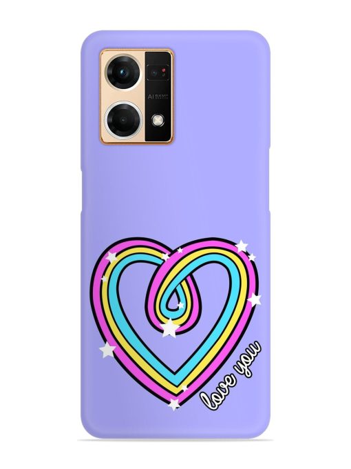 Colorful Rainbow Heart Snap Case for Oppo F21 Pro (4G)