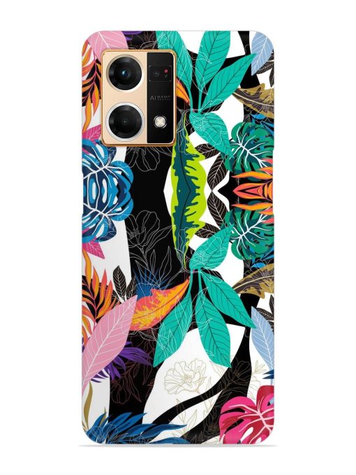 Floral Pattern Bright Snap Case for Oppo F21 Pro (4G)