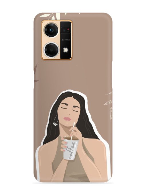 Girl With Coffee Snap Case for Oppo F21 Pro (4G)