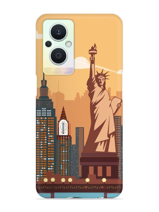 New York Statue Of Liberty Architectural Scenery Snap Case for Oppo F21 Pro (5G) Zapvi