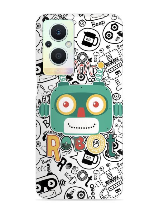 Robot Modern Seamless Pattern Snap Case for Oppo F21 Pro (5G) Zapvi