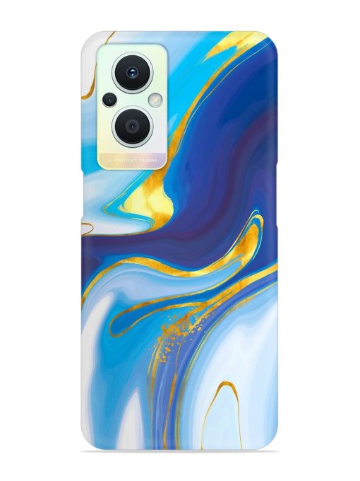 Watercolor Background With Golden Foil Snap Case for Oppo F21 Pro (5G)