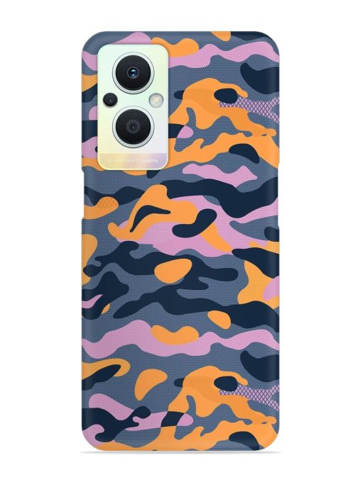 Camouflage Army Military English Orange Art Snap Case for Oppo F21 Pro (5G) Zapvi