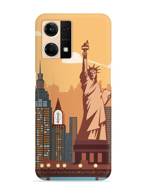 New York Statue Of Liberty Architectural Scenery Snap Case for Oppo F21S Pro (4G) Zapvi