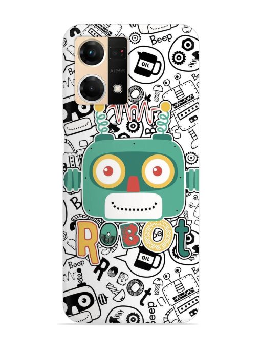 Robot Modern Seamless Pattern Snap Case for Oppo F21S Pro (4G)