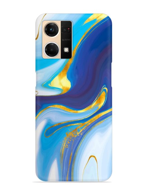 Watercolor Background With Golden Foil Snap Case for Oppo F21S Pro (4G) Zapvi