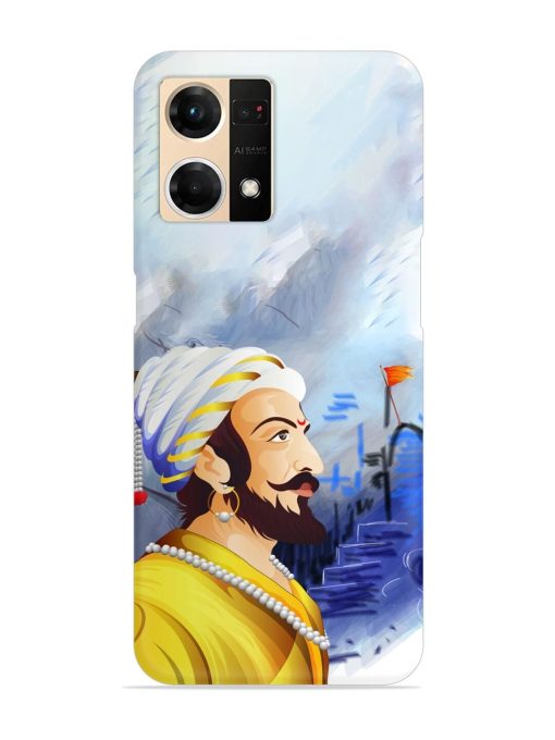 Shivaji Maharaj Color Paint Art Snap Case for Oppo F21S Pro (4G) Zapvi