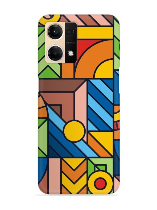 Colorful Geometric Snap Case for Oppo F21S Pro (4G) Zapvi