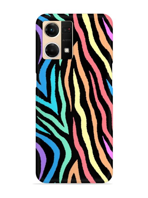 Colorful Abstract Zebra Snap Case for Oppo F21S Pro (4G)