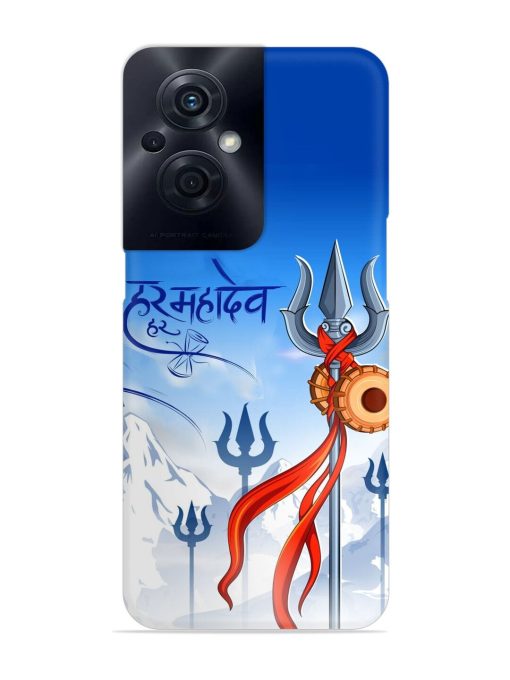 Har Har Mahadev Trishul Snap Case for Oppo F21S Pro (5G) Zapvi