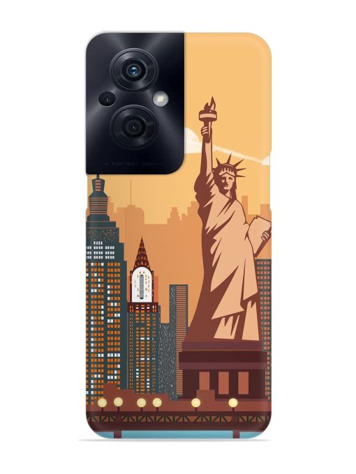 New York Statue Of Liberty Architectural Scenery Snap Case for Oppo F21S Pro (5G) Zapvi