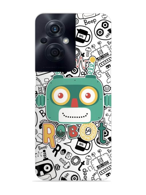 Robot Modern Seamless Pattern Snap Case for Oppo F21S Pro (5G)