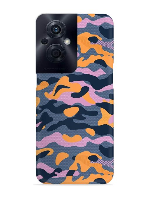 Camouflage Army Military English Orange Art Snap Case for Oppo F21S Pro (5G)