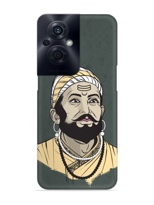 Shivaji Maharaj Vector Art Snap Case for Oppo F21S Pro (5G) Zapvi